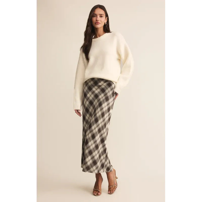 Europa Plaid Midi Skirt