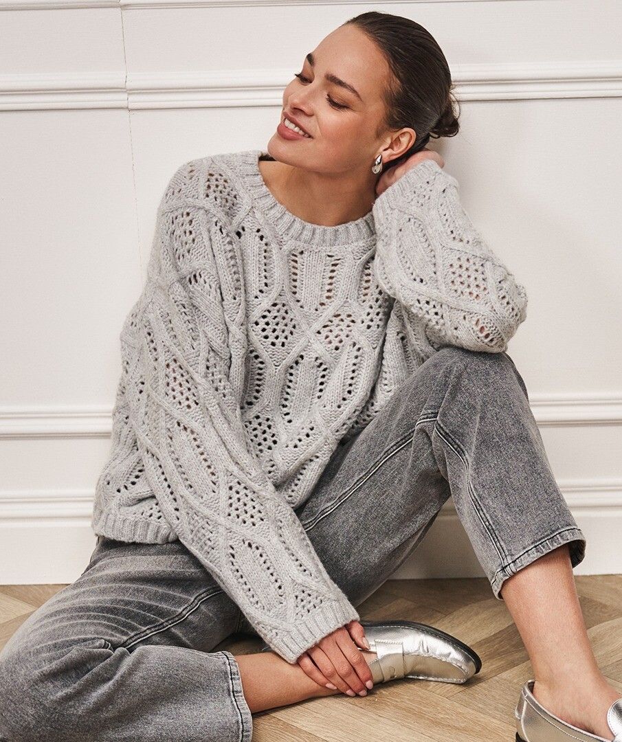 Boxy Cable Sweater
