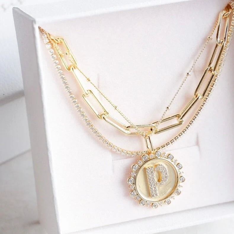 Vintage Coin Initial Charm