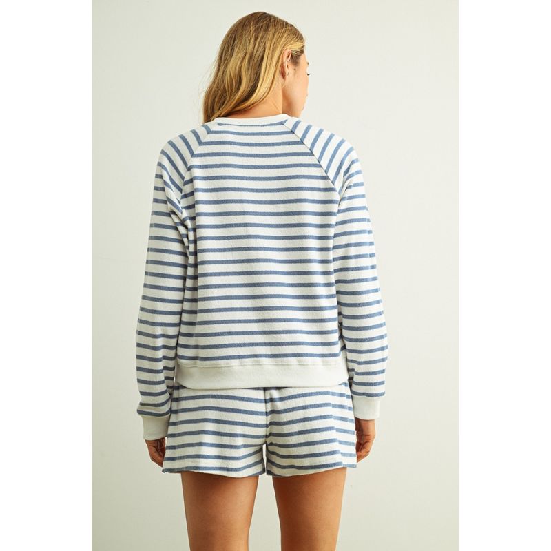 STRIPED TERRY SWEATSHIRT
