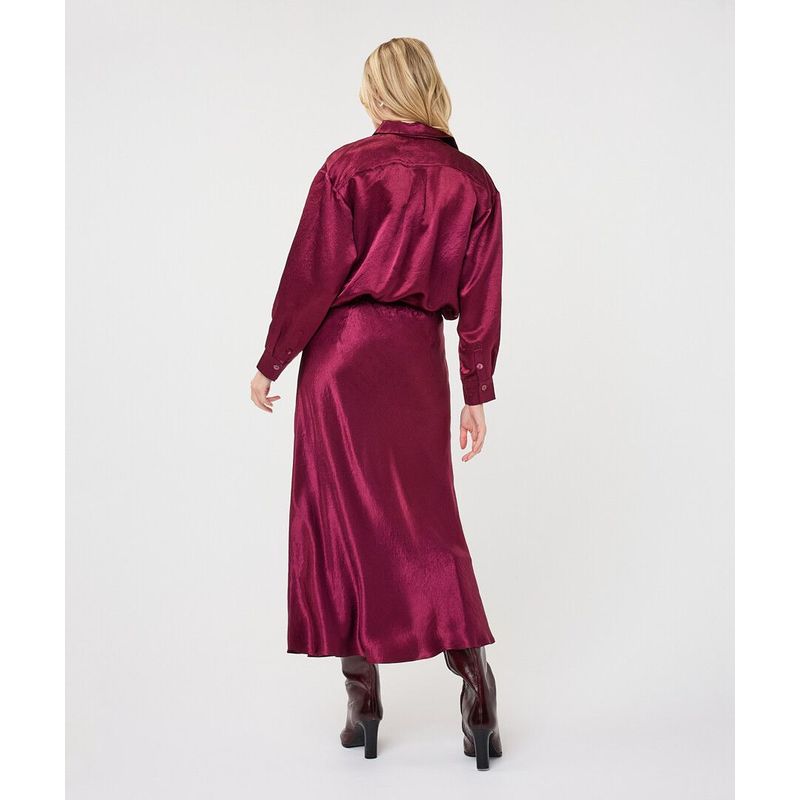 Drawstring Satin Skirt