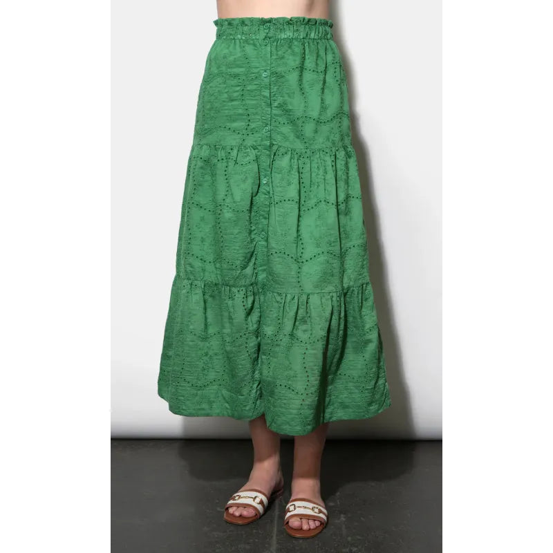 ULYSSA EMBROIDERED MIDI SKIRT