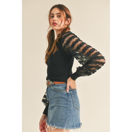 Contrast Sleeve Top
