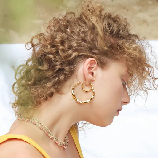 Thick Wavy Hoops
