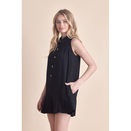 Pleated Skirt Romper