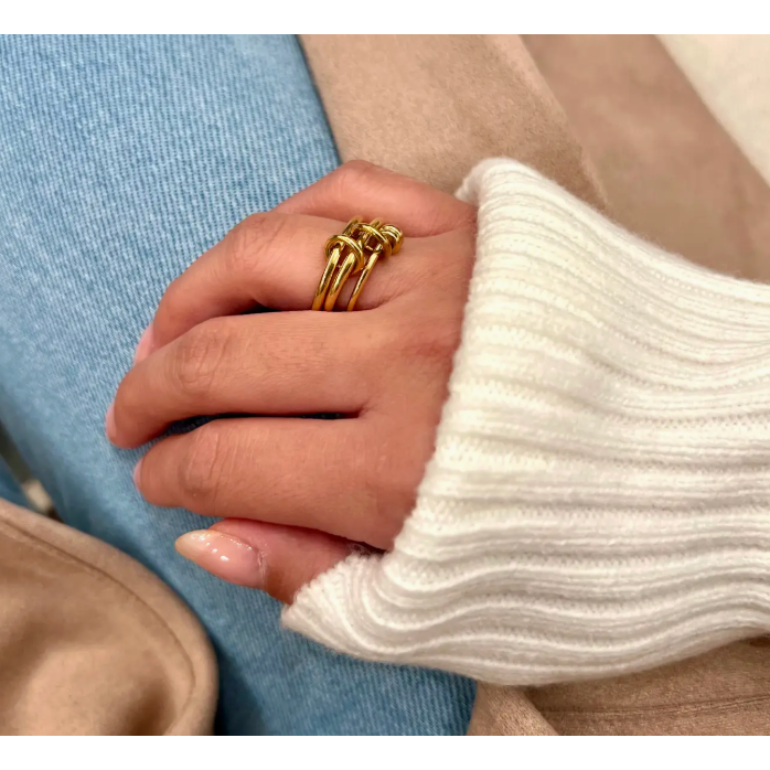 Mixed Metal Evelyn Stack Ring