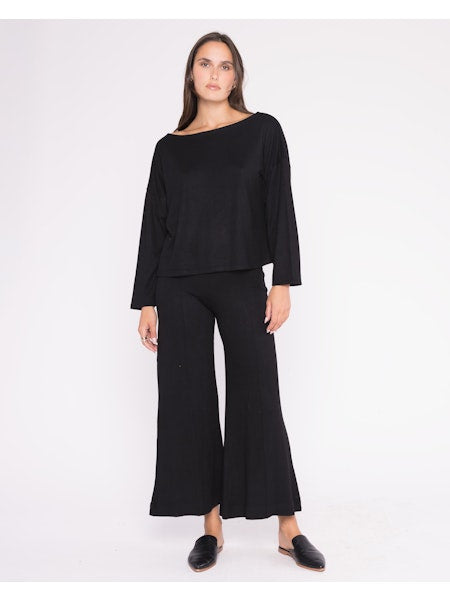 Sweater Knit Wide Leg Pant