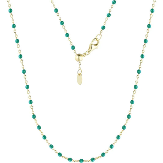 Enamel Beaded Chain Necklace