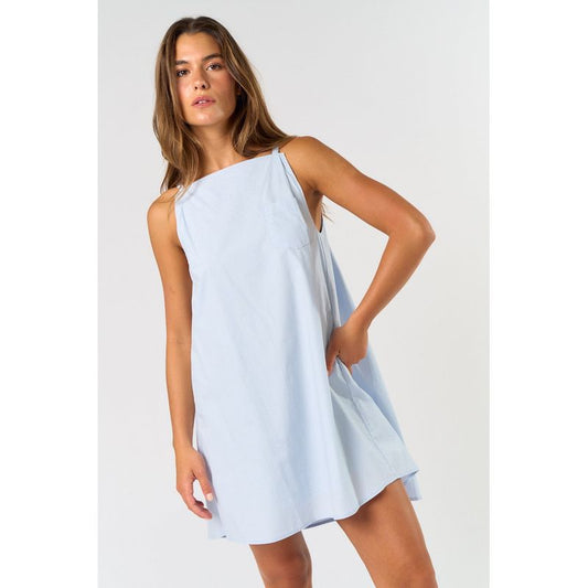 Poplin Dress with Pleats