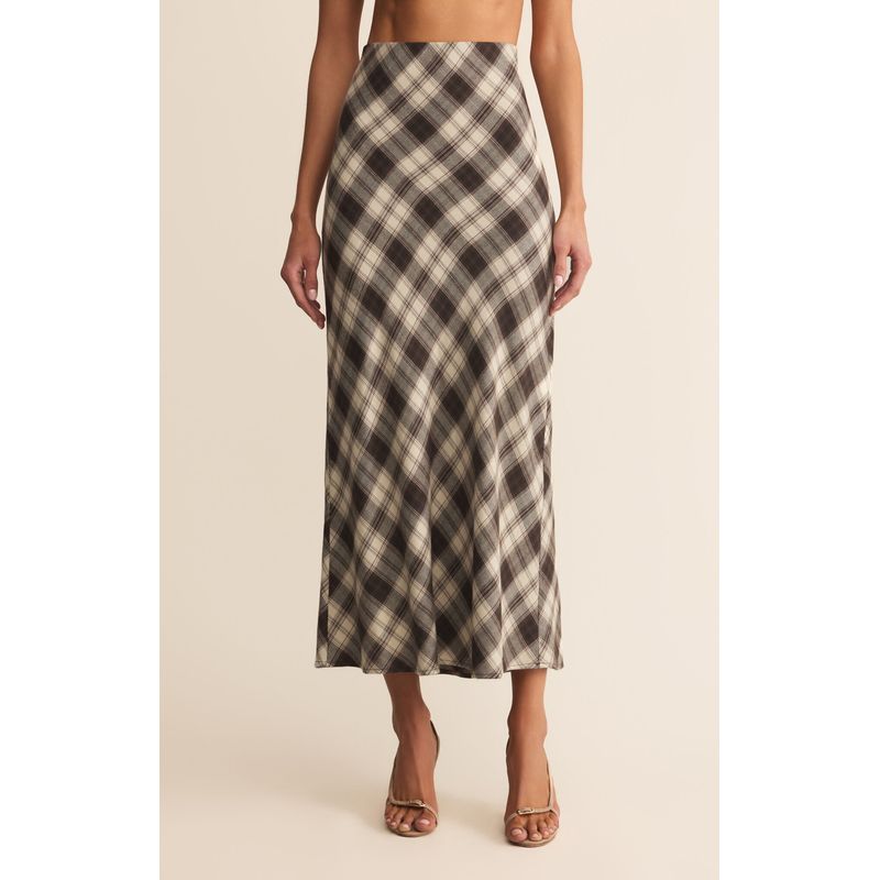 Europa Plaid Midi Skirt