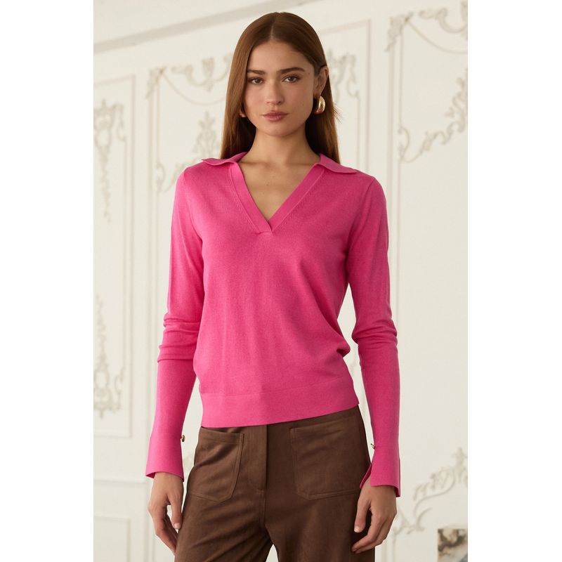 Long Sleeve Polo Sweater