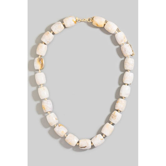 Faceted Marble Bead Necklace