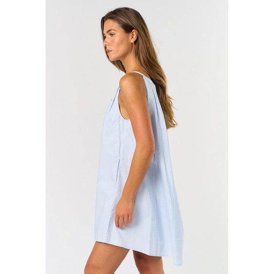 Poplin Dress with Pleats