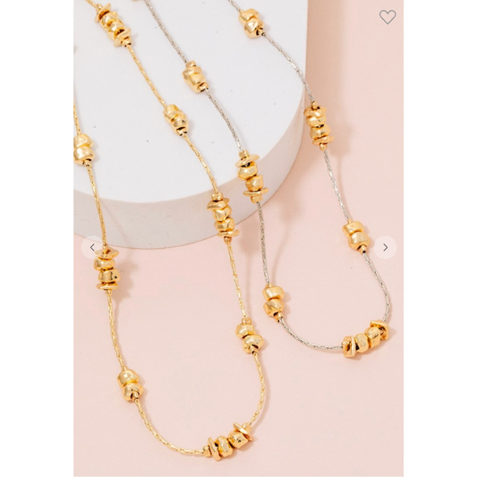 Metallic Station Bead Necklace