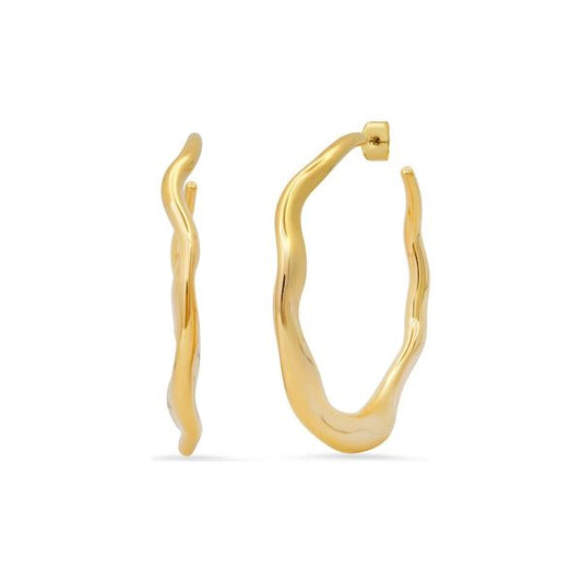 Thick Wavy Hoops