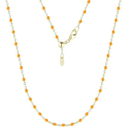 Enamel Beaded Chain Necklace