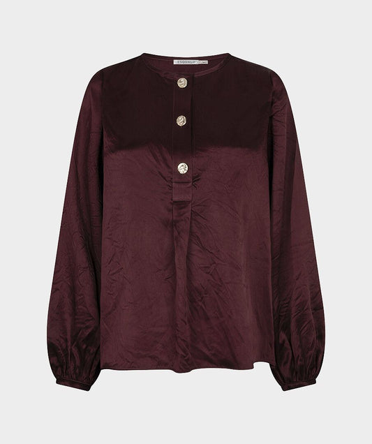 Balloon Sleeve Satin Blouse