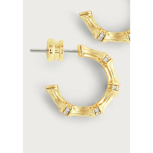 Bamboo Huggie Hoop Earrings