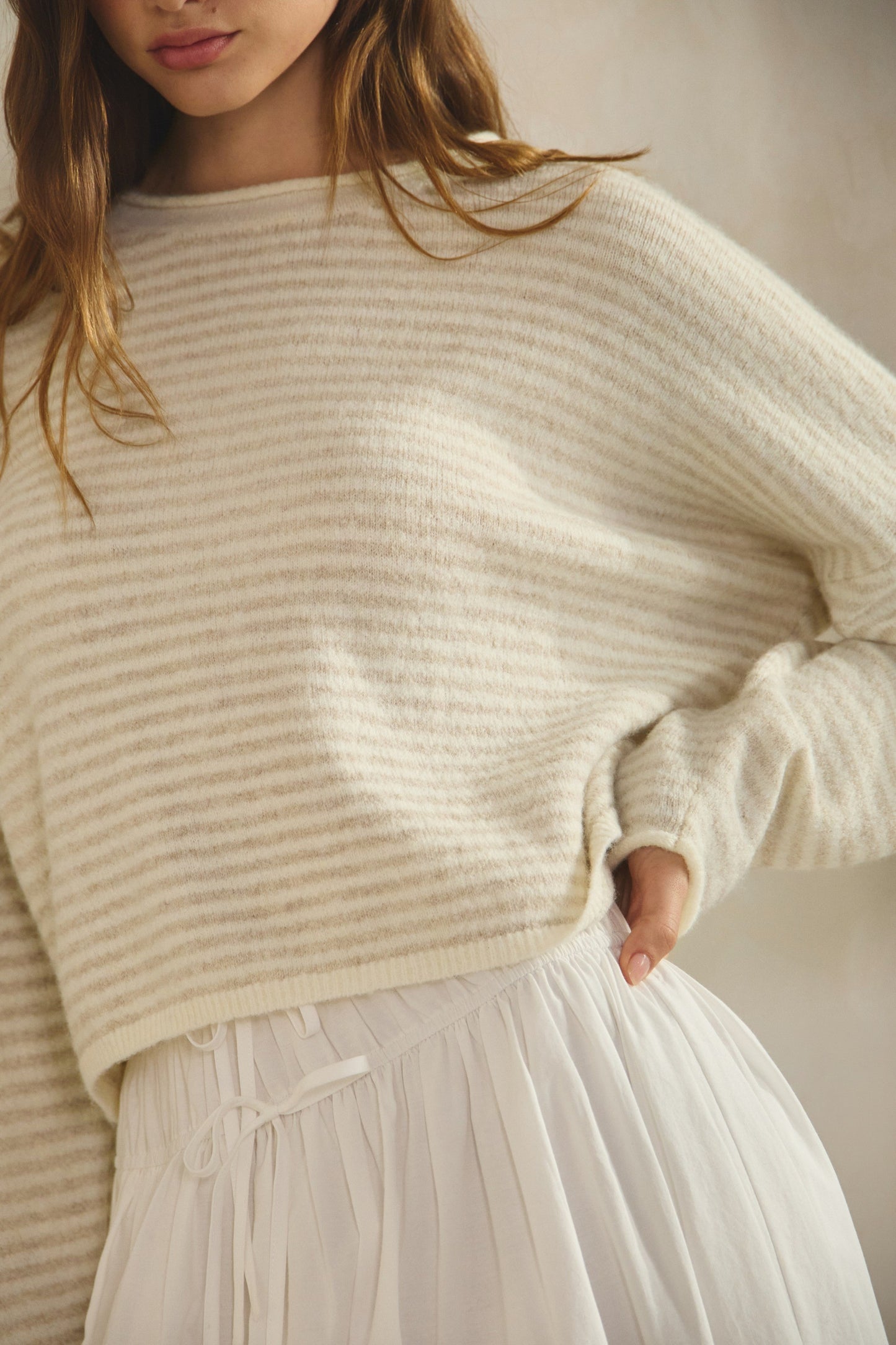 Babe Stripe Roll Neck Sweater