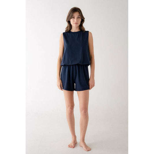 Sleeveless Bubble Hem Top