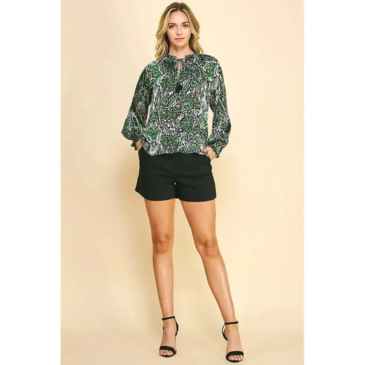 Long Sleeve Print Blouse