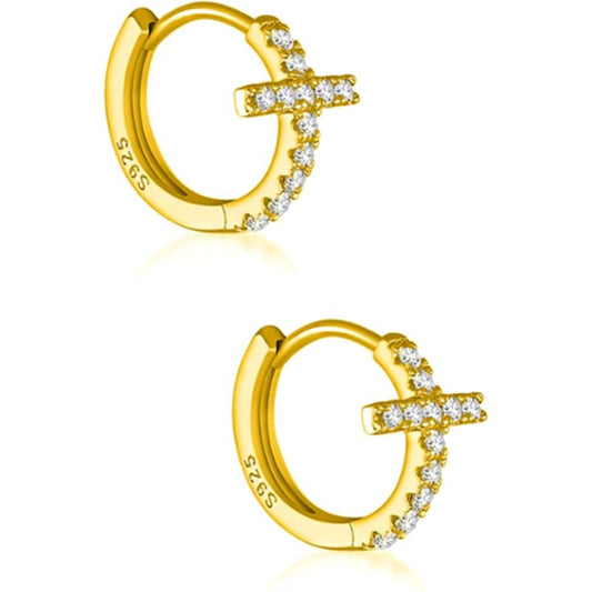 Rhinestone Cross Huggies