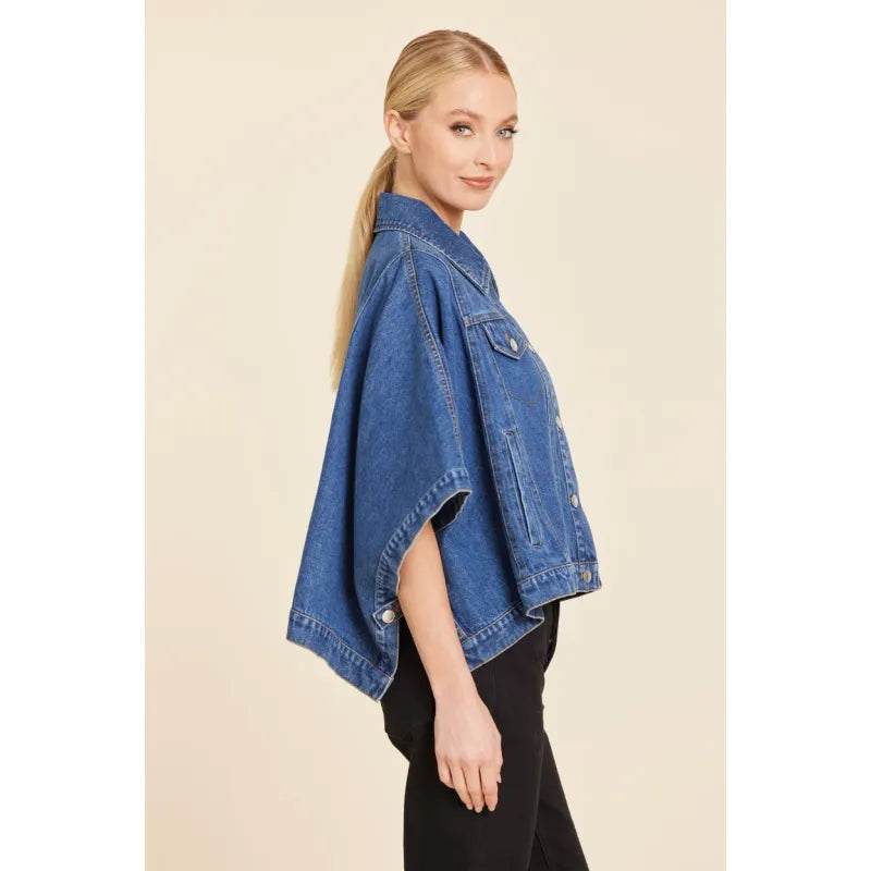 Denim Cape Jacket