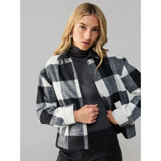 Cropped Boy Shirt Zip Up