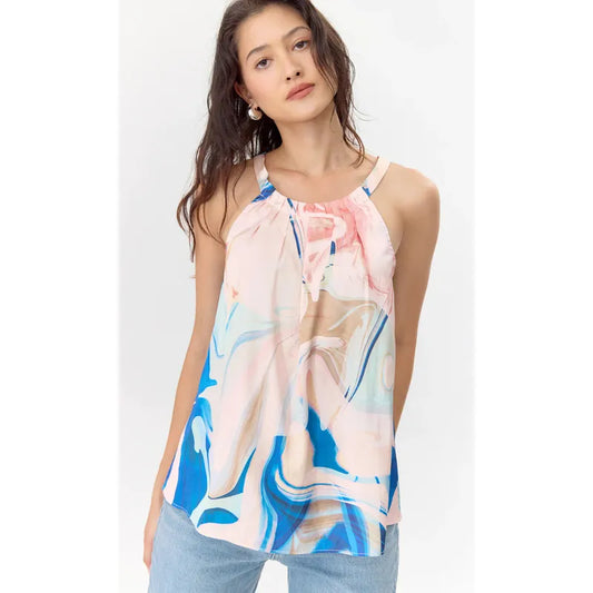 Clarabelle Watercolor Halter Top