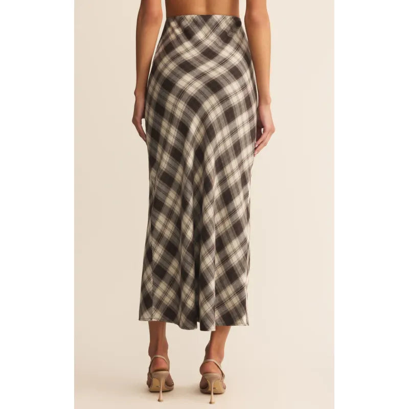 Europa Plaid Midi Skirt