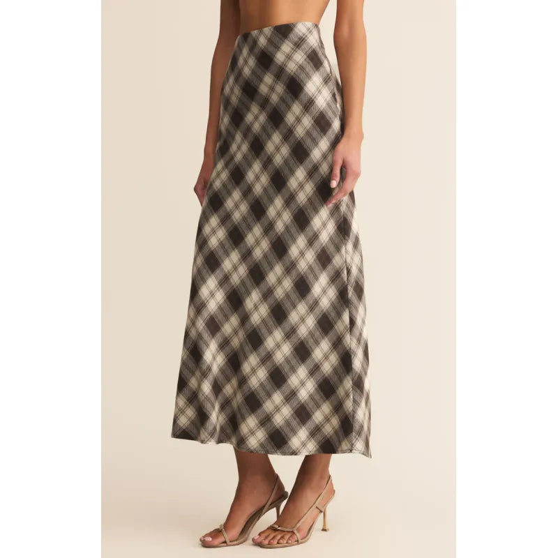 Europa Plaid Midi Skirt