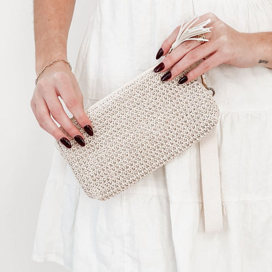 Raffia Clutch Wallet