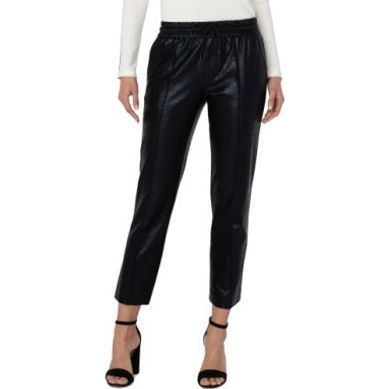 Faux Leather Pull On Trouser