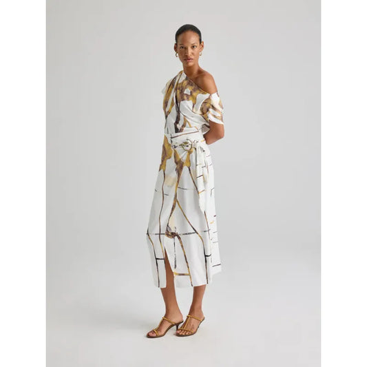 ABSTRACT FLORAL PATTERN SKIRT