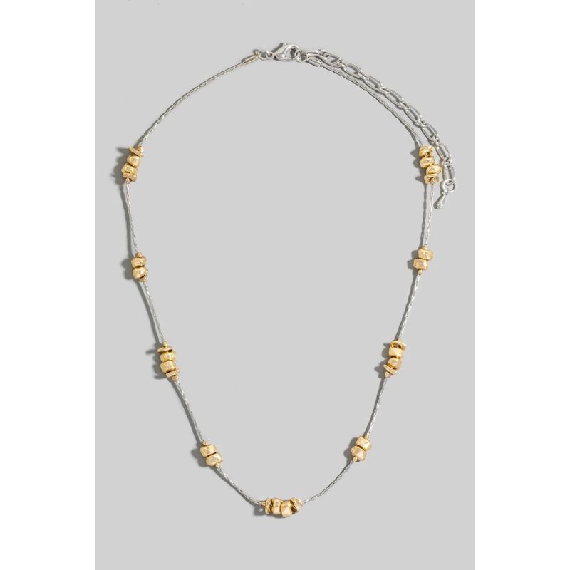 Metallic Station Bead Necklace