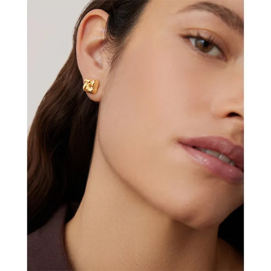 Medium Woven Square Earrings