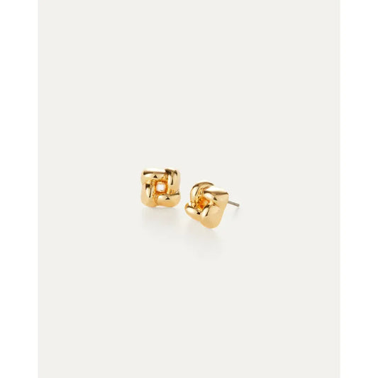 Mini Woven Square Earrings
