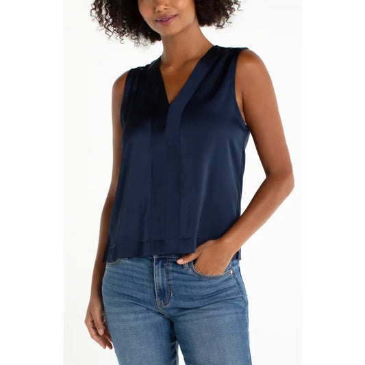 Sleeveless V-Neck Blouse
