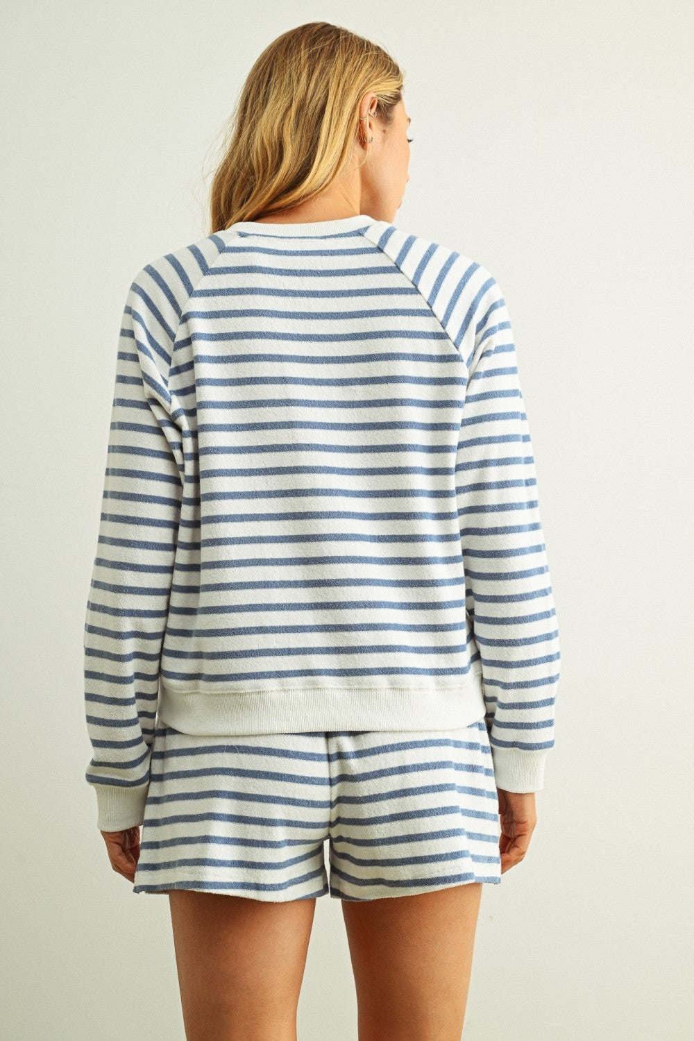 STRIPED TERRY SWEATSHIRT