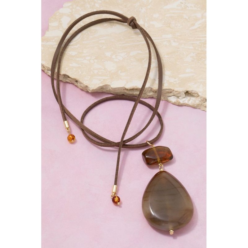 MARBLE RESIN TEARDROP CORD N