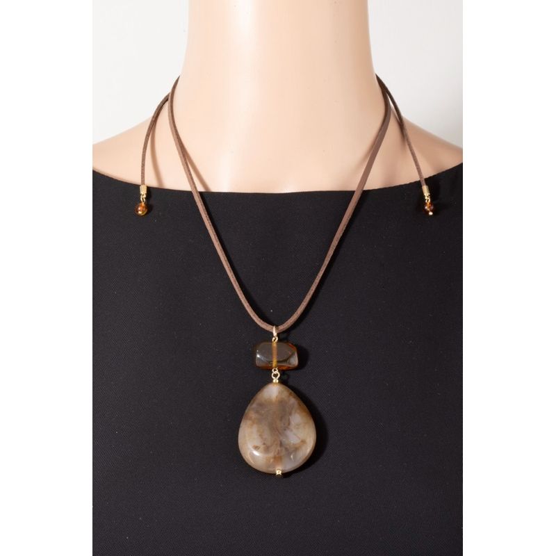 MARBLE RESIN TEARDROP CORD N