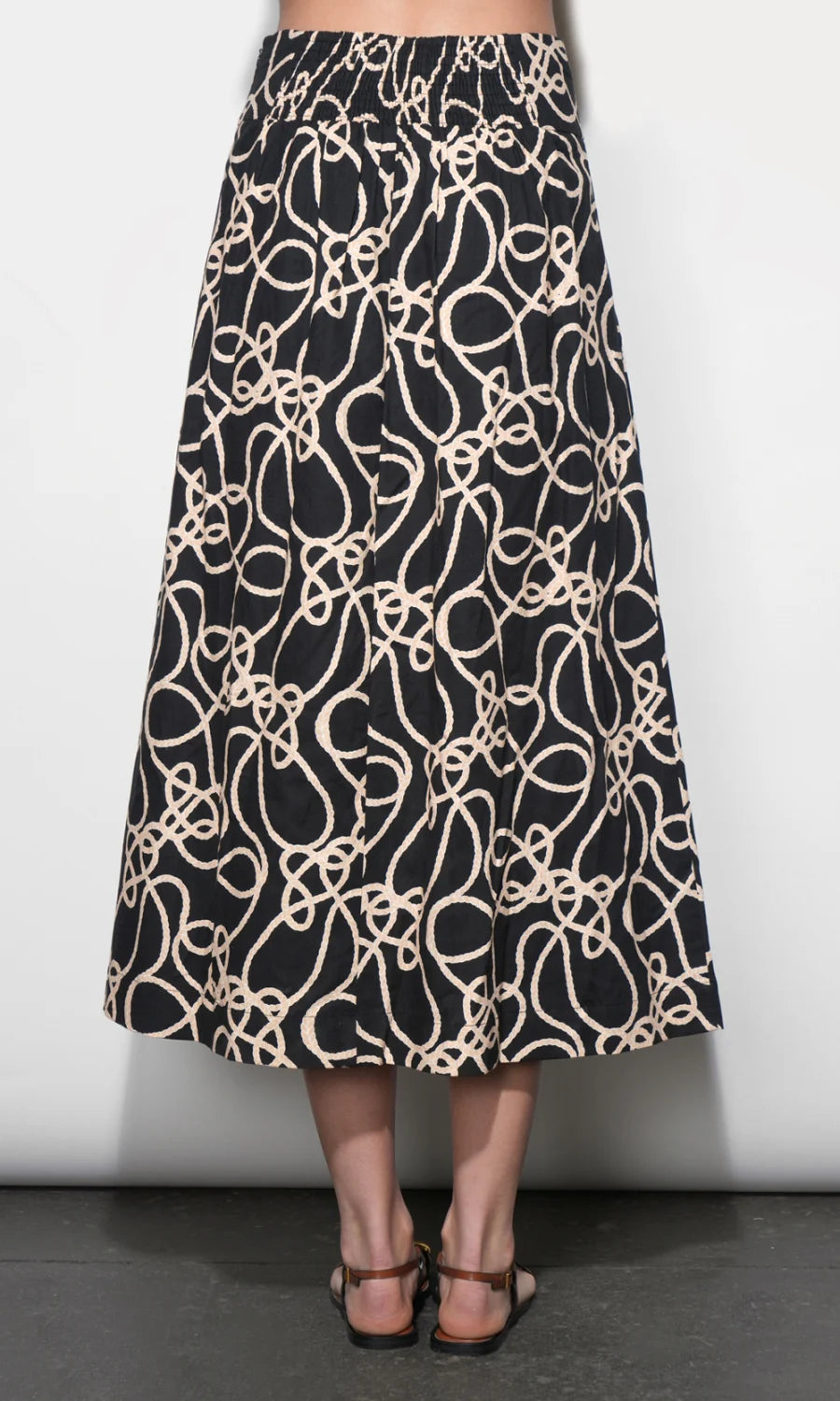 Sailor Pleat Midi Skirt