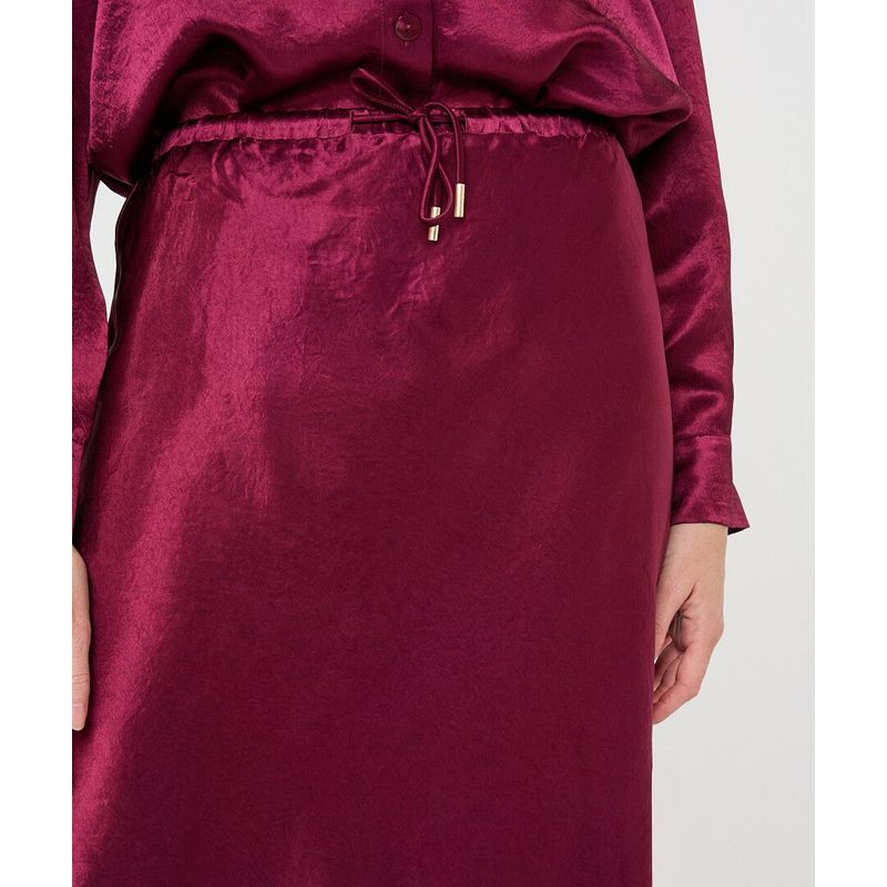 Drawstring Satin Skirt