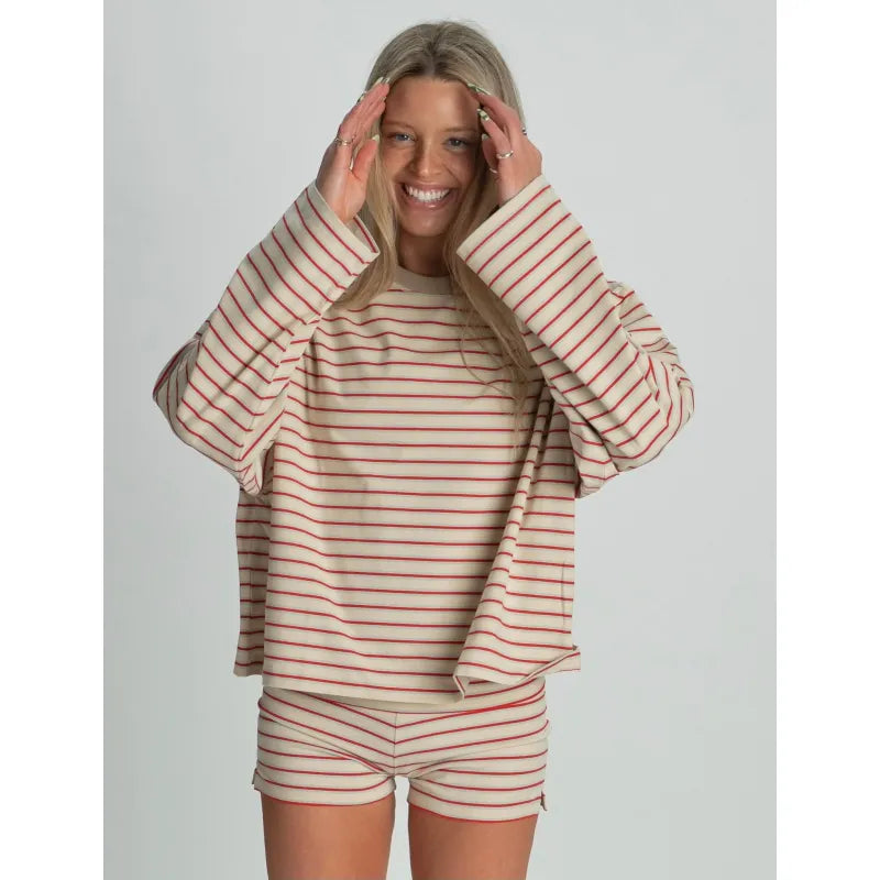 Foldover Striped Shorts