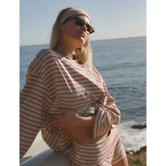 OVERSIZEDSTRIPED LS TEE