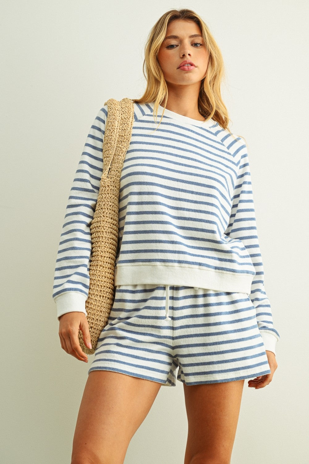 STRIPED TERRY SWEATSHIRT
