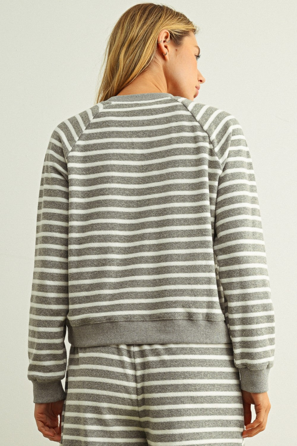 STRIPED TERRY SWEATSHIRT