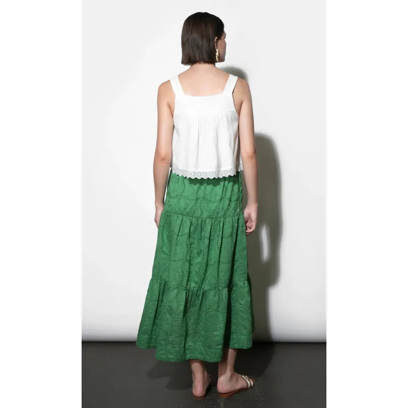 ULYSSA EMBROIDERED MIDI SKIRT